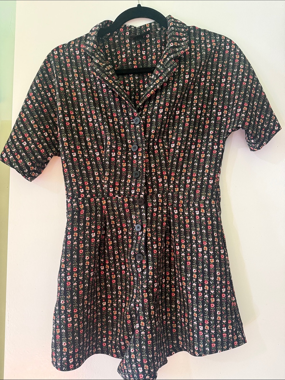 Topshop Black Floral Romper Size 2